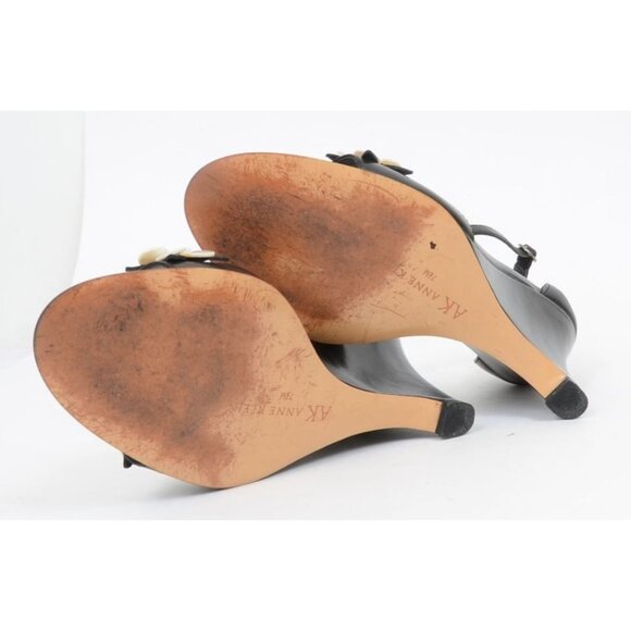Anne Klein Flower Applique Patent Wedge Open-Toe Dressy Heels Sandal Women's 7.5 - Picture 8 of 8
